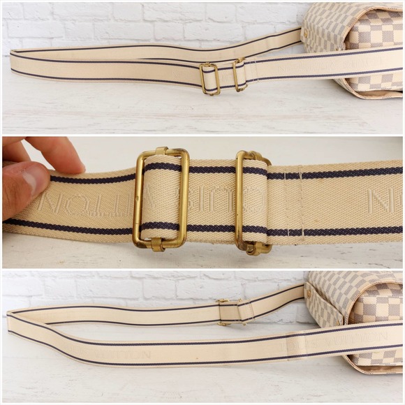 Louis Vuitton Naviglio Damier Azur Crossbody White Shoulder Bag Messenger Purse - Picture 9 of 16